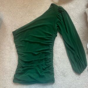 green amazon one shoulder top (never worn)